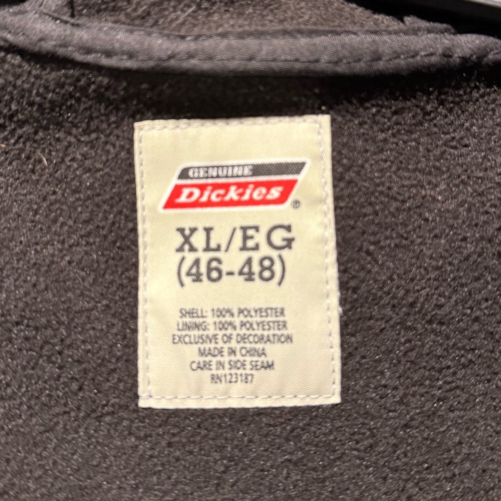 Dickies Fleece Lined Jacket mens XL 46-48 plaid gray black snap button up heavy - Picture 7 of 11